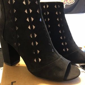 Black Open Toe Booties